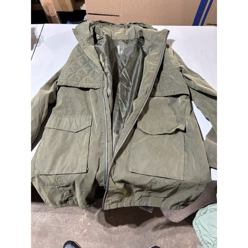 MONDETTA Mens Womens Green Parka Style Coat size Large hood‎  unisex